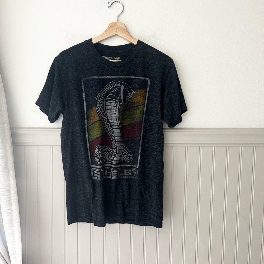 Selby Men’s Small Charcoal Heather Graphic Car Tee Short Sleeve Cotton Blend